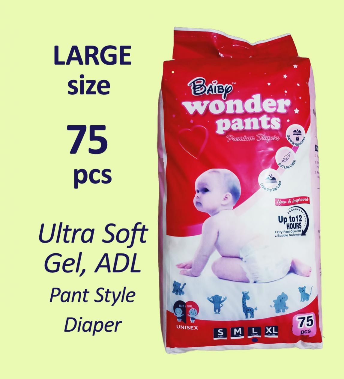 Baby Diapers - Large Size - Pant Type - Canadian - Premium - Cute Seal –  Best Diapers